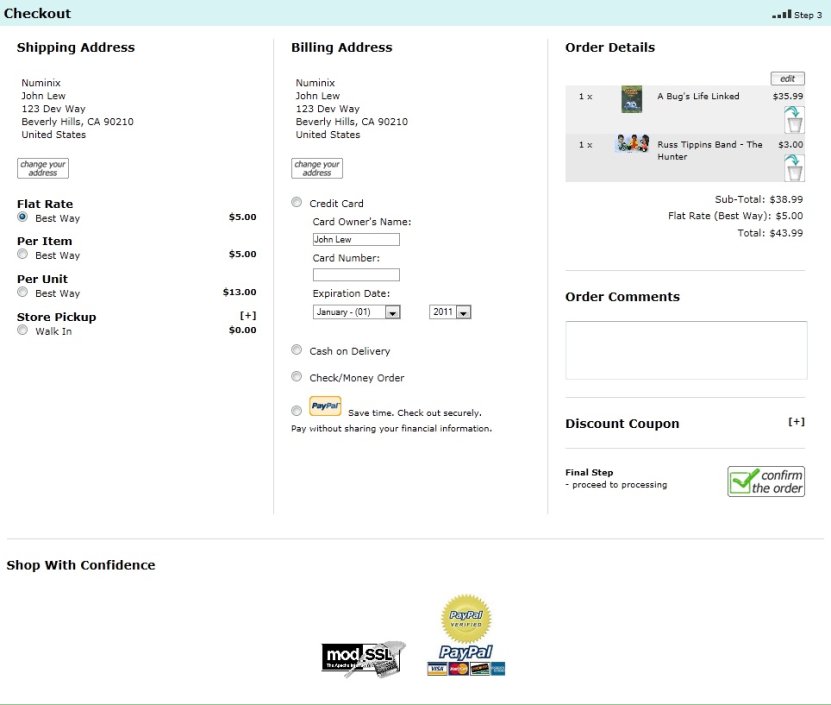 Fast and Easy Ajax Checkout for Zen Cart